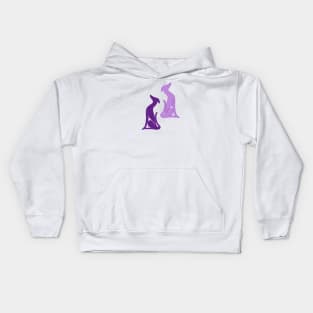 Greyhound Sitting Purple Kids Hoodie